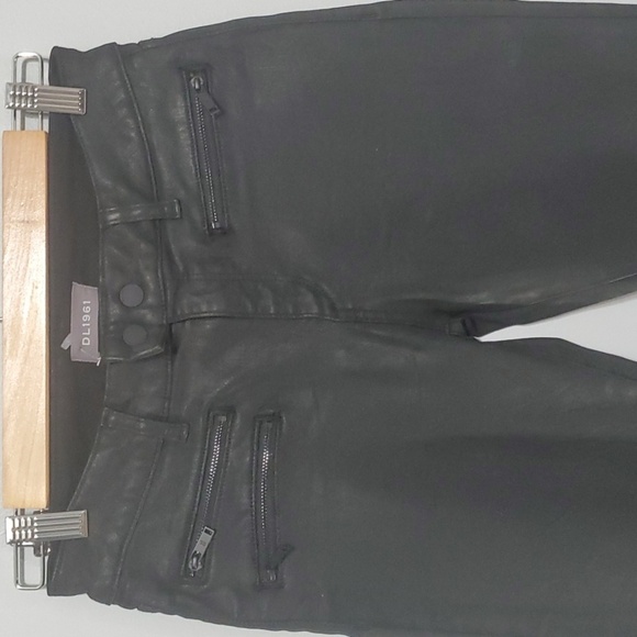 DL1961 pants womens size 27 4 black zipper accents double button cropped skinny - Picture 4 of 15